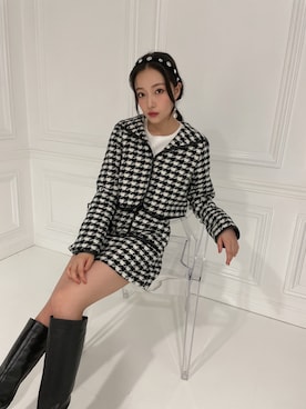 「ANDGEEBEE（アンジービー）のアイテム（その他アウター）」を使った、村瀬紗英さん（レディース・159cm）の秋コーディネート