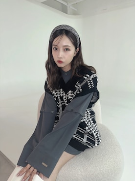 「ANDGEEBEE（アンジービー）のアイテム（シャツ/ブラウス）」を使った、村瀬紗英さん（レディース・159cm）の秋コーディネート