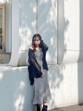 「ANDGEEBEE（アンジービー）のアイテム（シャツ/ブラウス）」を使った、村瀬紗英さん（レディース・159cm）の春コーディネート