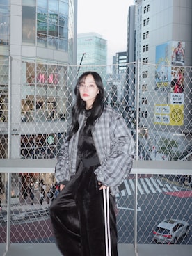 「アイテム（ジャージ）」を使った、村瀬紗英さん（レディース・159cm）の春コーディネート