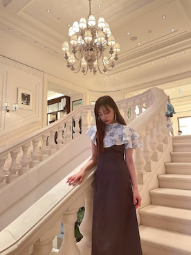 「ANDGEEBEE（アンジービー）のアイテム（シャツ/ブラウス）」を使った、村瀬紗英さん（レディース・159cm）の夏コーディネート