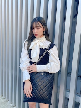 「ANDGEEBEE（アンジービー）のアイテム（シャツ/ブラウス）」を使った、村瀬紗英さん（レディース・159cm）の冬コーディネート