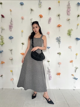 「ANDGEEBEE（アンジービー）のアイテム（ショルダーバッグ）」を使った、村瀬紗英さん（レディース・159cm）の夏コーディネート