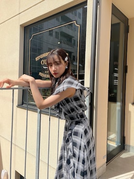 「ANDGEEBEE（アンジービー）のアイテム（シャツ/ブラウス）」を使った、村瀬紗英さん（レディース・159cm）の夏コーディネート