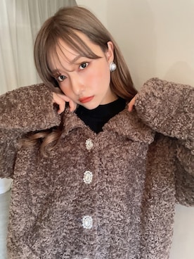 「ANDGEEBEE（アンジービー）のアイテム（ダウンジャケット/コート）」を使った、村瀬紗英さん（レディース・159cm）の冬コーディネート