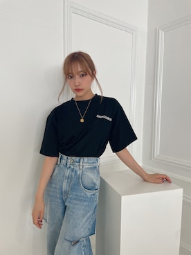 「ANDGEEBEE（アンジービー）のアイテム（Tシャツ/カットソー）」を使った、村瀬紗英さん（レディース・159cm）の秋コーディネート