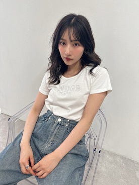 「ANDGEEBEE（アンジービー）のアイテム（Tシャツ/カットソー）」を使った、村瀬紗英さん（レディース・159cm）の秋コーディネート