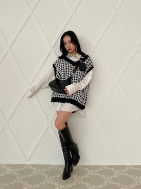 「ANDGEEBEE（アンジービー）のアイテム（シャツ/ブラウス）」を使った、村瀬紗英さん（レディース・159cm）の秋コーディネート