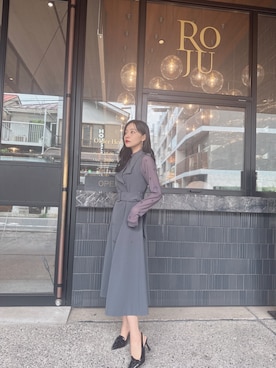 「ANDGEEBEE（アンジービー）のアイテム（ワンピース/ドレス）」を使った、村瀬紗英さん（レディース・159cm）の秋コーディネート