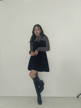 「ANDGEEBEE（アンジービー）のアイテム（ワンピース/ドレス）」を使った、村瀬紗英さん（レディース・159cm）の冬コーディネート