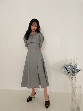 「ANDGEEBEE（アンジービー）のアイテム（シューズ）」を使った、村瀬紗英さん（レディース・159cm）の夏コーディネート