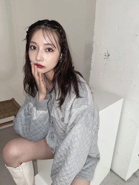 「ANDGEEBEE（アンジービー）のアイテム（ジャケット/アウター）」を使った、村瀬紗英さん（レディース・159cm）の秋コーディネート