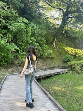 「ANDGEEBEE（アンジービー）のアイテム（その他トップス）」を使った、村瀬紗英さん（レディース・159cm）の秋コーディネート