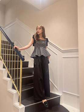 「ANDGEEBEE（アンジービー）のアイテム（その他トップス）」を使った、村瀬紗英さん（レディース・159cm）の夏コーディネート