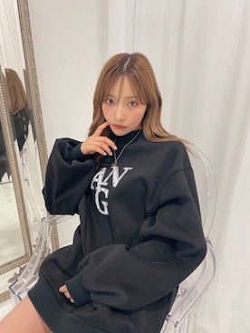 「ANDGEEBEE（アンジービー）のアイテム（スウェット）」を使った、村瀬紗英さん（レディース・159cm）の冬コーディネート
