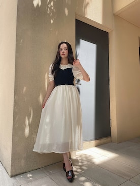 「ANDGEEBEE（アンジービー）のアイテム（シューズ）」を使った、村瀬紗英さん（レディース・159cm）の秋コーディネート