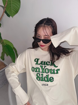 「ANDGEEBEE（アンジービー）のアイテム（Tシャツ/カットソー）」を使った、村瀬紗英さん（レディース・159cm）の秋コーディネート