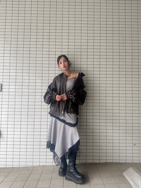 「アイテム（ブルゾン）」を使った、村瀬紗英さん（レディース・159cm）の秋コーディネート