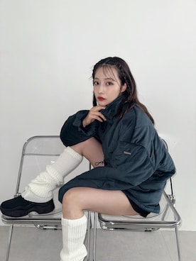 「ANDGEEBEE（アンジービー）のアイテム（ダウンジャケット/コート）」を使った、村瀬紗英さん（レディース・159cm）の冬コーディネート