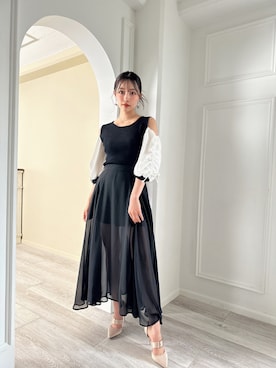 「ANDGEEBEE（アンジービー）のアイテム（その他トップス）」を使った、村瀬紗英さん（レディース・159cm）の夏コーディネート