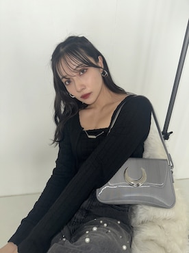 「ANDGEEBEE（アンジービー）のアイテム（その他トップス）」を使った、村瀬紗英さん（レディース・159cm）の冬コーディネート