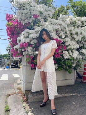 「ANDGEEBEE（アンジービー）のアイテム（シューズ）」を使った、村瀬紗英さん（レディース・159cm）の夏コーディネート