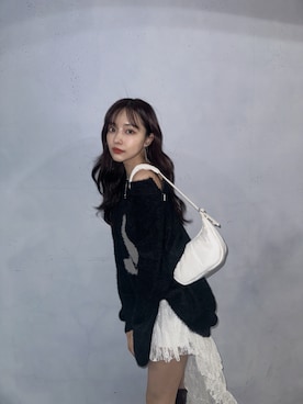 「ANDGEEBEE（アンジービー）のアイテム（トップス）」を使った、村瀬紗英さん（レディース・159cm）の冬コーディネート