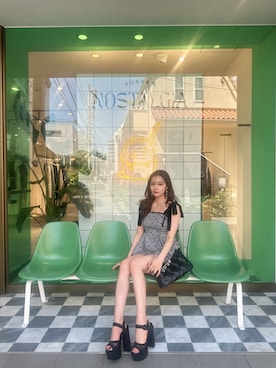 「ANDGEEBEE（アンジービー）のアイテム（その他トップス）」を使った、村瀬紗英さん（レディース・159cm）の夏コーディネート