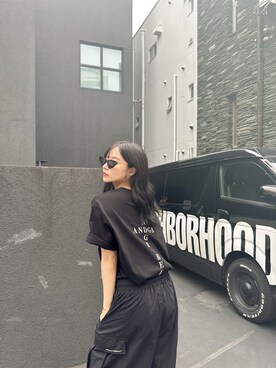 「ANDGEEBEE（アンジービー）のアイテム（Tシャツ/カットソー）」を使った、村瀬紗英さん（レディース・159cm）の秋コーディネート