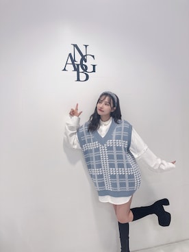 「ANDGEEBEE（アンジービー）のアイテム（シャツ/ブラウス）」を使った、村瀬紗英さん（レディース・159cm）の秋コーディネート