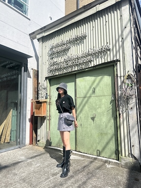「ANDGEEBEE（アンジービー）のアイテム（帽子）」を使った、村瀬紗英さん（レディース・159cm）の秋コーディネート