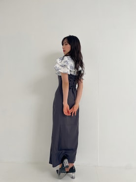 「ANDGEEBEE（アンジービー）のアイテム（シャツ/ブラウス）」を使った、村瀬紗英さん（レディース・159cm）の夏コーディネート