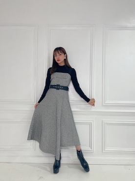 「ANDGEEBEE（アンジービー）のアイテム（シューズ）」を使った、村瀬紗英さん（レディース・159cm）の冬コーディネート
