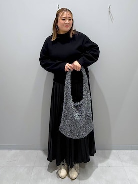 「家族旅行」｜「アイテム（トートバッグ）」を使った、rumi.さん（レディース・160cm）の冬コーディネート