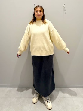 「家族旅行」｜「アイテム（スカート）」を使った、rumi.さん（レディース・160cm）の冬コーディネート