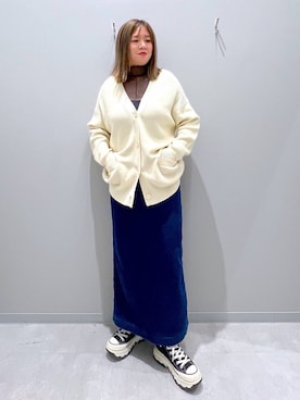 「家族旅行」｜「アイテム（スカート）」を使った、rumi.さん（レディース・160cm）の秋コーディネート