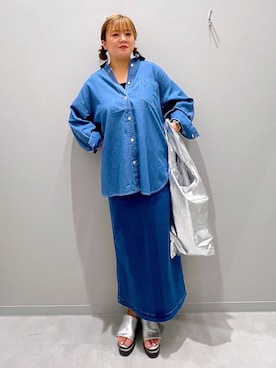 「家族旅行」｜「アイテム（トートバッグ）」を使った、rumi.さん（レディース・160cm）の夏コーディネート