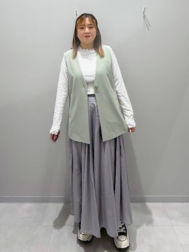 「家族旅行」｜「アイテム（スカート）」を使った、rumi.さん（レディース・160cm）の冬コーディネート