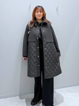 「アイテム（ステンカラーコート）」を使った、rumi.さん（レディース・160cm・30代）の冬コーディネート