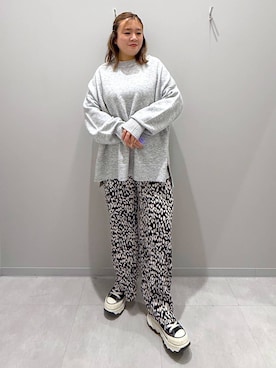 「GLOBAL WORK Smile Seed Store（グローバルワーク スマイルシードストア）のふわもちチュニックプルオーバー/116046（ニット/セーター）」を使った、rumi.さん（レディース・160cm）の冬コーディネート