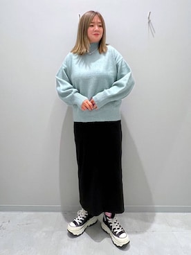 「家族旅行」｜「アイテム（スカート）」を使った、rumi.さん（レディース・160cm）の秋コーディネート