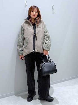 「GLOBAL WORK（グローバルワーク）のGOODデニムバギーパンツ/498388（デニムパンツ）」を使った、rumi.さん（レディース・160cm）の秋コーディネート