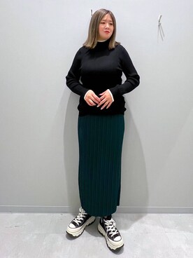 「家族旅行」｜「アイテム（スカート）」を使った、rumi.さん（レディース・160cm）の秋コーディネート