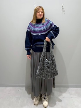 「家族旅行」｜「アイテム（トートバッグ）」を使った、rumi.さん（レディース・160cm）の冬コーディネート