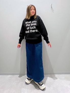 「家族旅行」｜「アイテム（スカート）」を使った、rumi.さん（レディース・160cm）の秋コーディネート