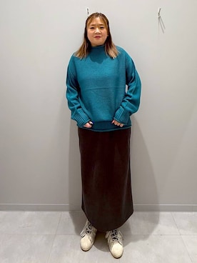 「家族旅行」｜「アイテム（スカート）」を使った、rumi.さん（レディース・160cm）の冬コーディネート