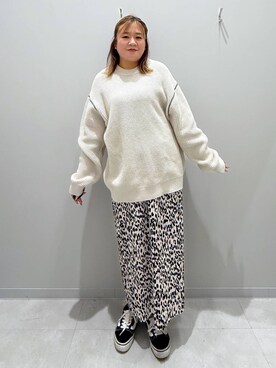 「家族旅行」｜「アイテム（スカート）」を使った、rumi.さん（レディース・160cm）の冬コーディネート