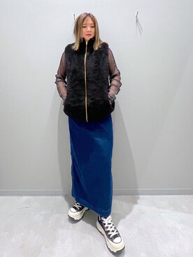 「家族旅行」｜「アイテム（スカート）」を使った、rumi.さん（レディース・160cm）の秋コーディネート