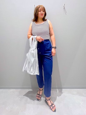 「家族旅行」｜「アイテム（トートバッグ）」を使った、rumi.さん（レディース・160cm）の夏コーディネート