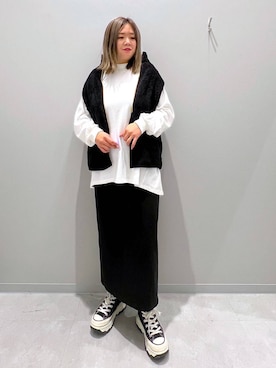 「家族旅行」｜「アイテム（スカート）」を使った、rumi.さん（レディース・160cm）の秋コーディネート